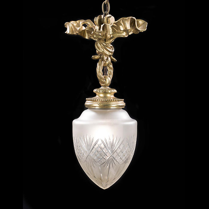 A Victorian Opaque Glass Ceiling Light