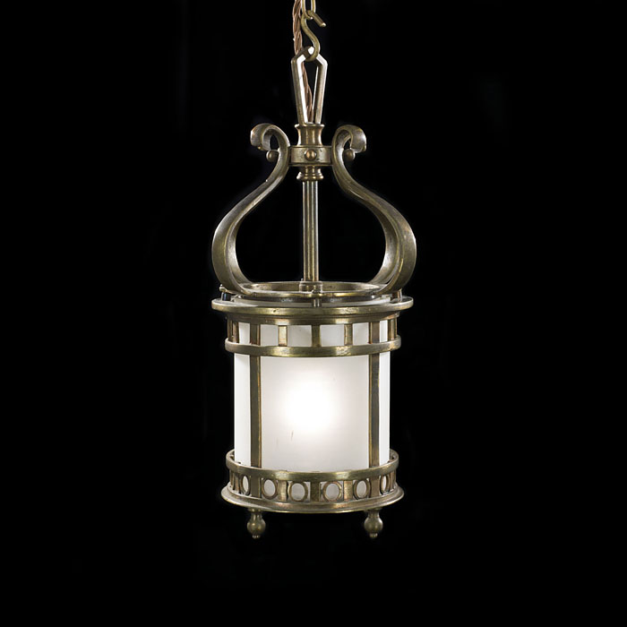 A Small Bronze Edwardian Hall Lantern