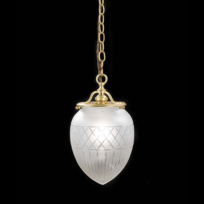 Edwardian Cut & Frosted Glass ceiling light