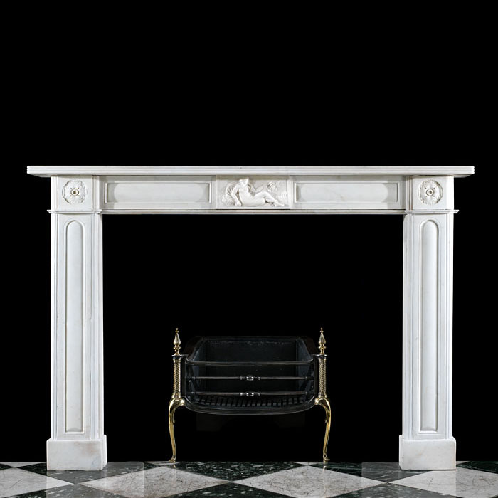 A Statuary Marble Regency Fireplace