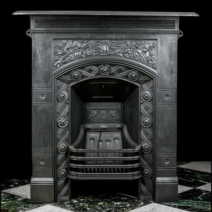 A Combination Cast Iron Victorian Fireplace