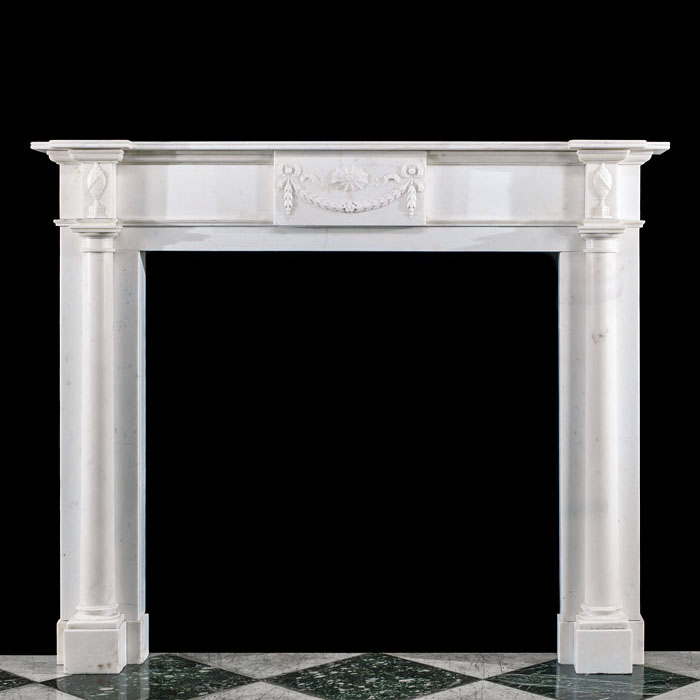 A large Statuary Marble Regency Fireplace