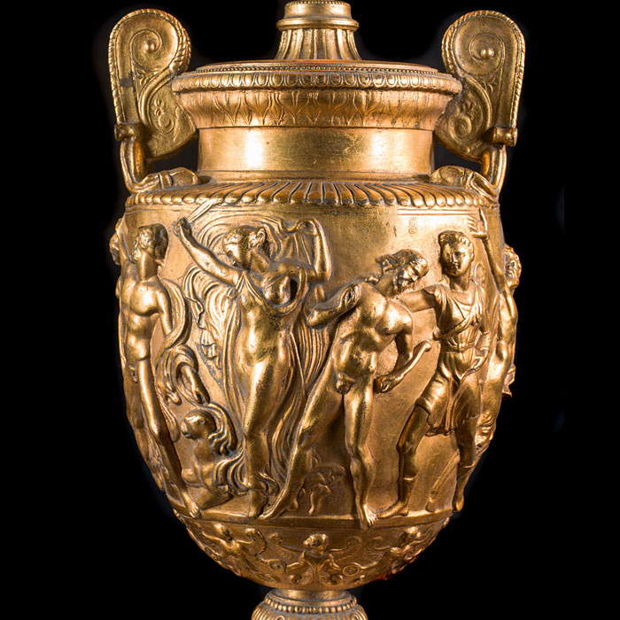 A gilt brass Dance of the Maenads lamp base