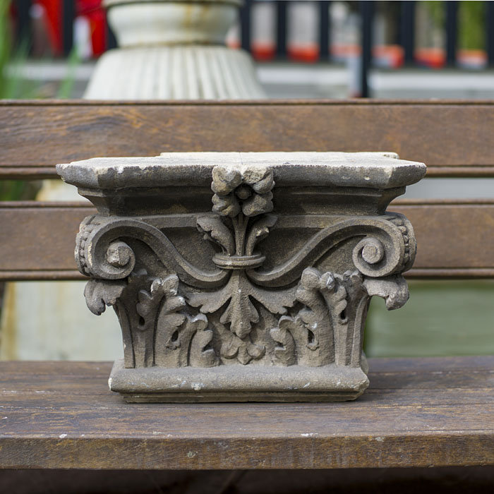 A 19th century carved limestone capital