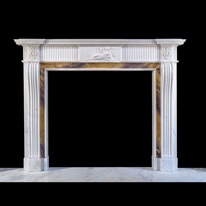 Fine Statuary and Siena Marble Fireplace 