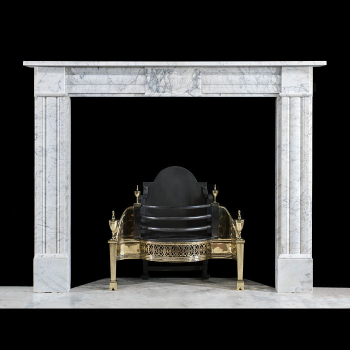 A Small Regency Carrara Marble Fireplace