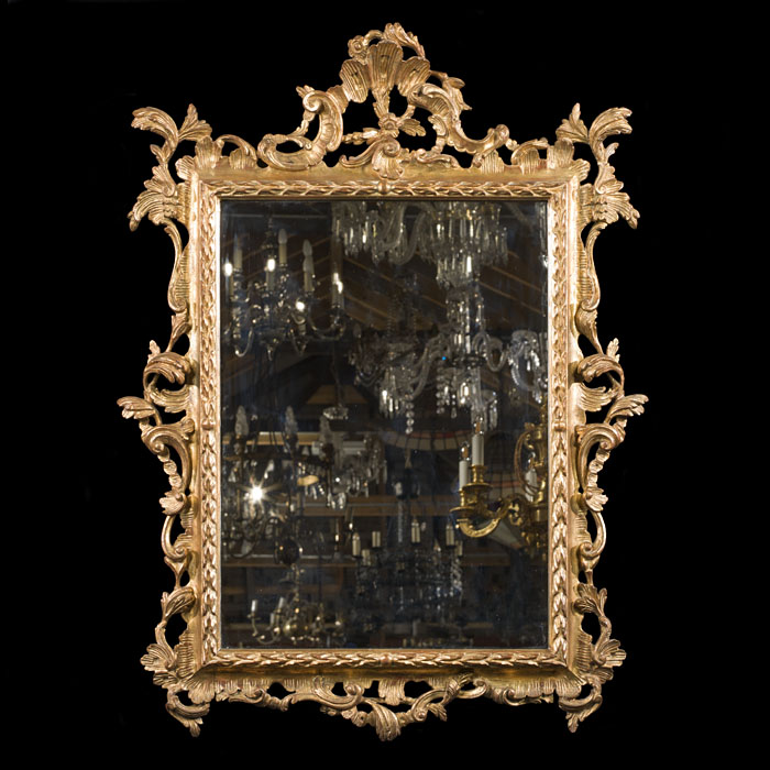 Antique Rococo Style Wall Mirror 