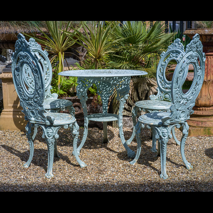 Victorian Cast Iron Garden Table and 4 Chairs 