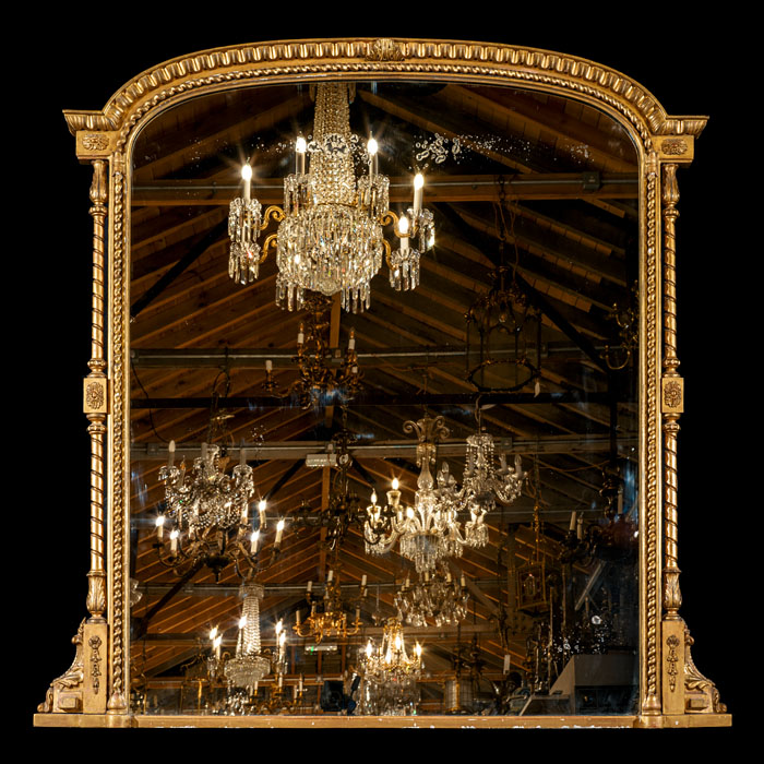 Large Victorian Overmantel Mirror 