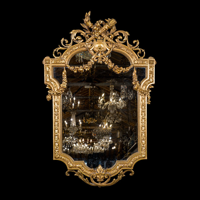 Ornate French Louis XVI Wall Mirror 