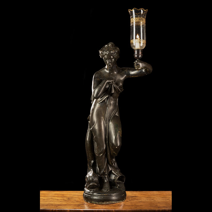 Large Humphrey Hopper Plaster Figure with Lamp 