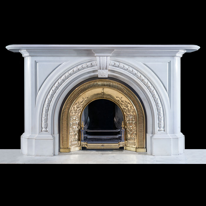 Grand Victorian Arched Marble Chimneypiece 