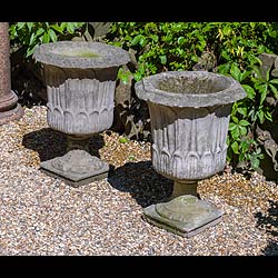 A Pair of Reconstituted Stone Garden Urns