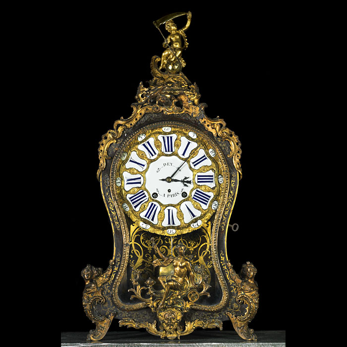Louis XV Boulle gilt bronze cartel clock    