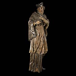 A Carved Wood Statue of St John Nepomuk