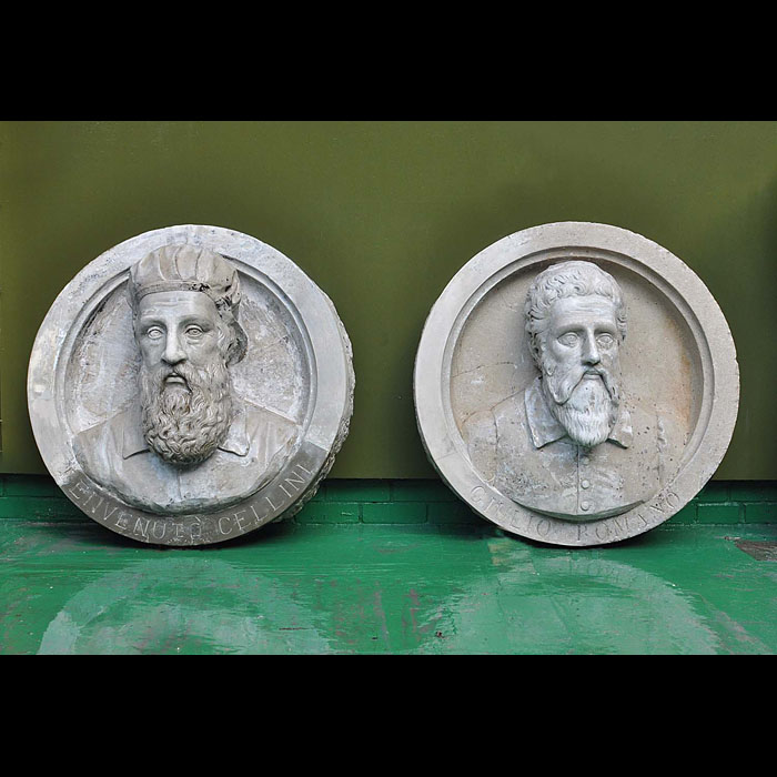 A Pair of Renaissance Style Stone Roundels