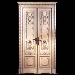 Pair of French carved wood doors   