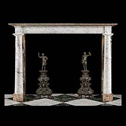Italian Neo Classical fireplace surround in Cararra Grigio Curva marble