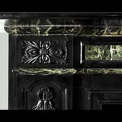 Antique Palladian Black and Green Marble English Chimneypiece 
