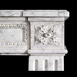 A Louis XVI style Carrara marble antique Fireplace Surround 