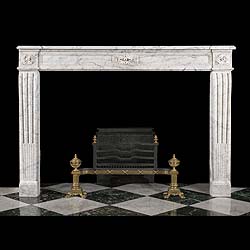 A Louis XVI style Carrara marble antique Fireplace Surround 