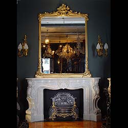 Antique French Giltwood Louis XV Mirror in a Rococo style with Original Glass

