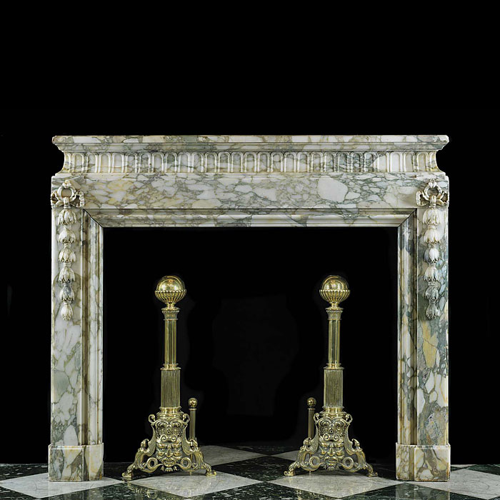 Antique Bolection de Versailles Louis XIV Marble Chimneypiece
