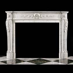 A statuary marble antique French Regency fireplace surround