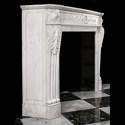A statuary marble antique French Regency fireplace surround