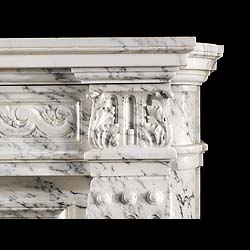 An Antique Louis XVI style chimneypiece in Arabascato marble
