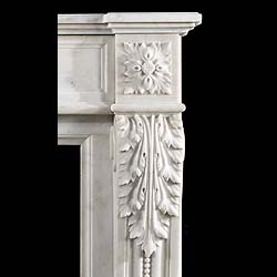 A Louis XVI style Antique marble fireplace surround