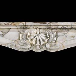 An Antique French Breche Violette marble fireplace surround