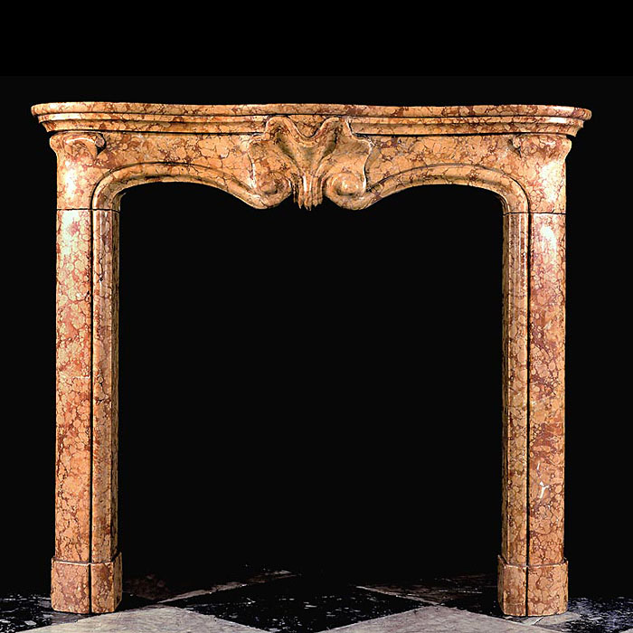 A Baroque style 20th century Rubbio Marble fireplace   