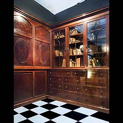  An antique mahogany panelled library