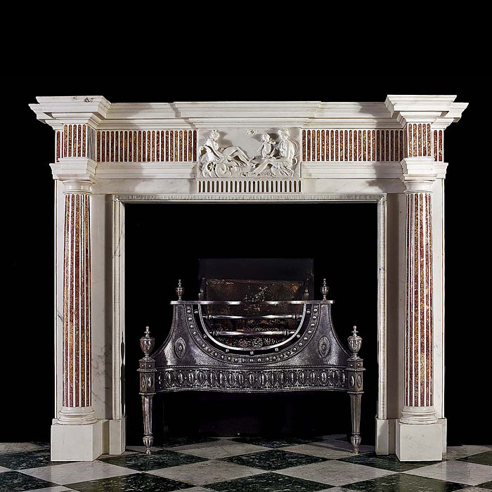 An Irish Georgian antique marble Fireplace surround 
