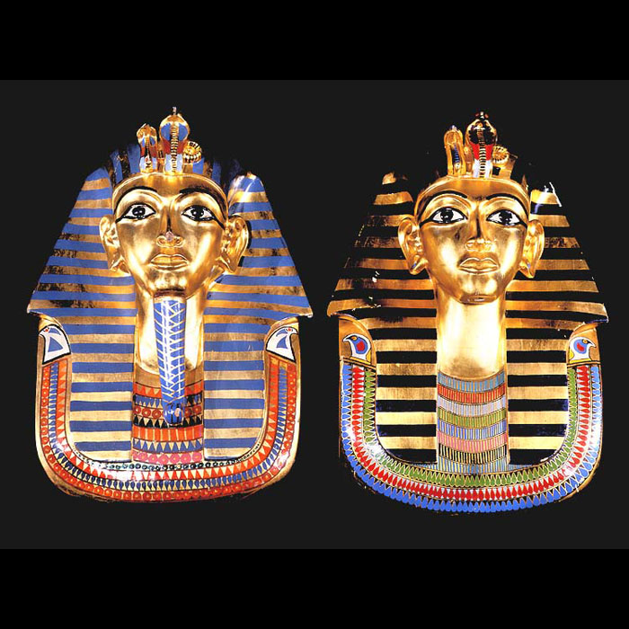 A Pair of Large Tutankhamun Model Masks