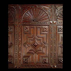  Antique set of six Jacobean style oak panels   