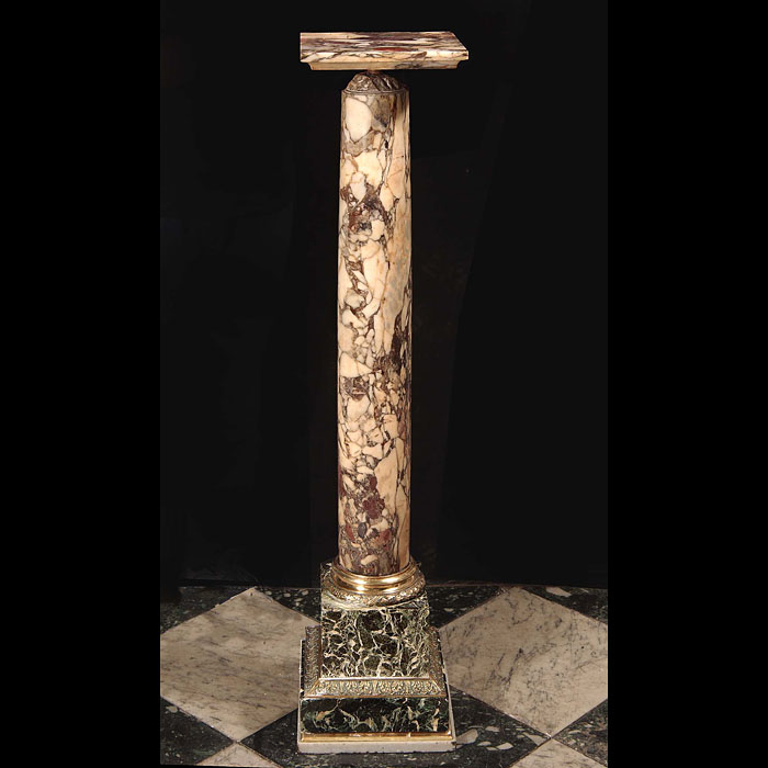  A Breche Violette marble pedestal cloumn   