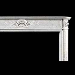 One of a near pair of Louis XVI Carrara Marble Antique fireplace mantels 