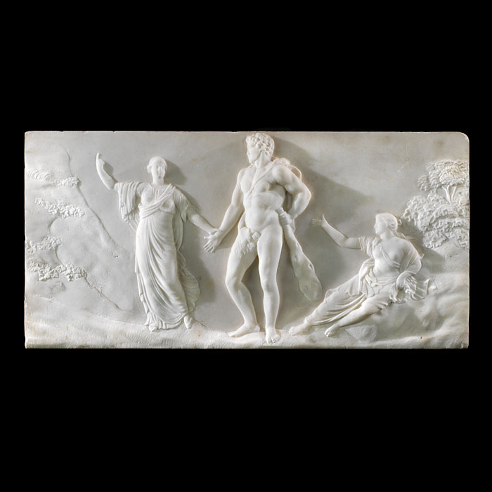 A Statuary Marble Hercules Fireplace Tablet