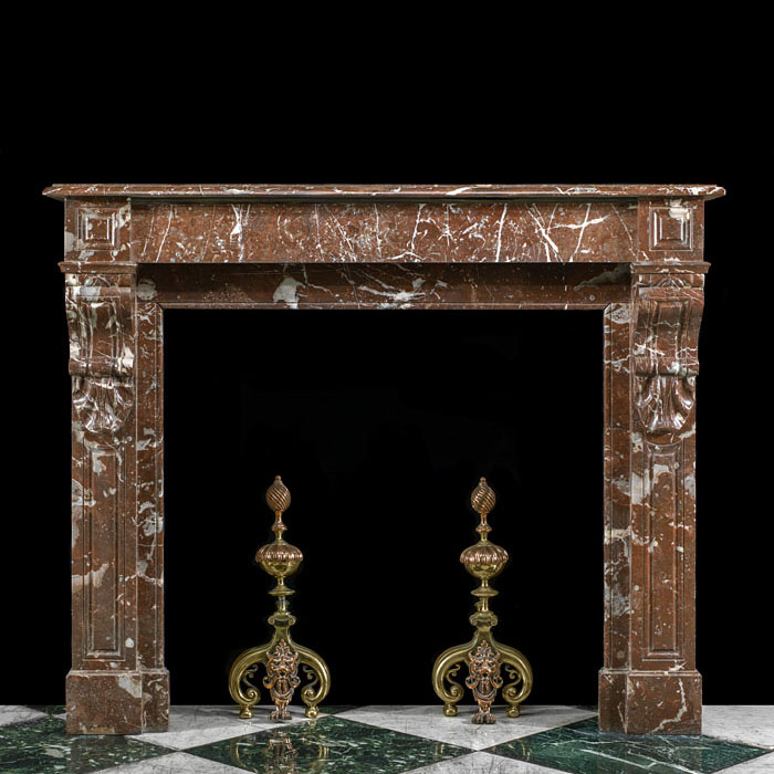 A French Rouge Royale Fireplace Mantel