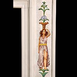  A Greek Revival Flaxman style marble and micromosaic fireplace   