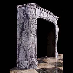 A Louis XVI Grey Marble Fireplace Mantel
