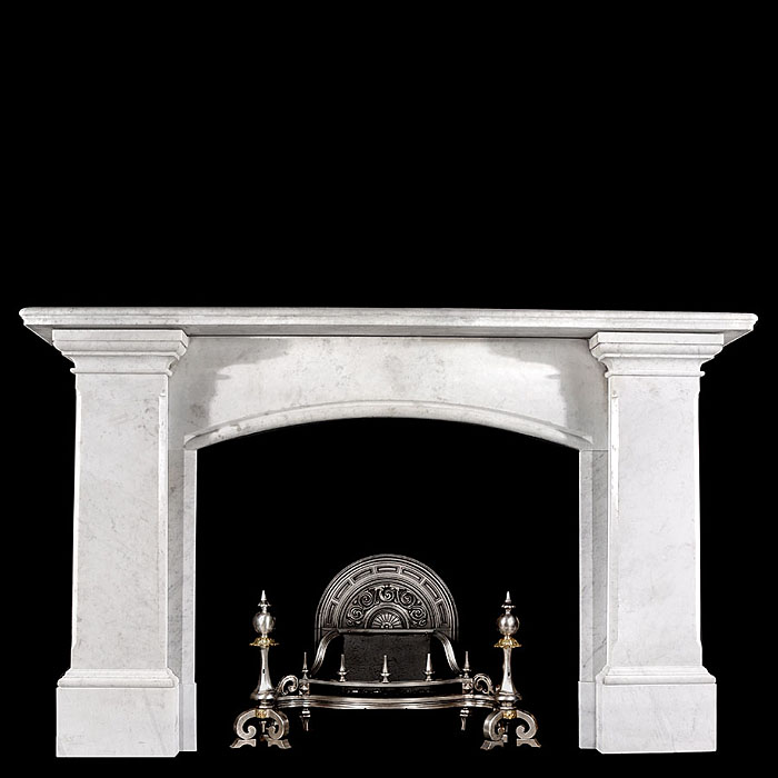 A Large Regency Carrara Marble Fireplace