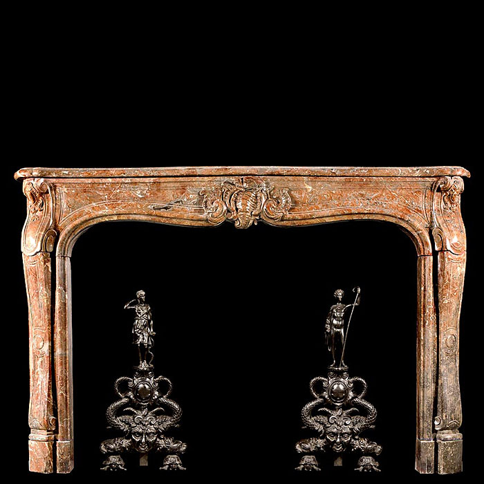  French Rococo Antique Languedoc Marble chimneypiece    