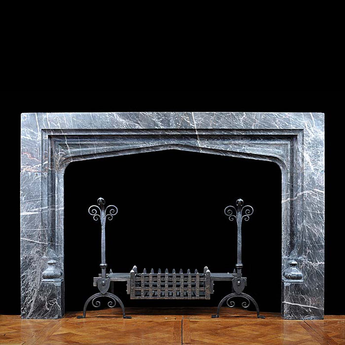 A Tudor Gothic Ashburton Marble Fireplace