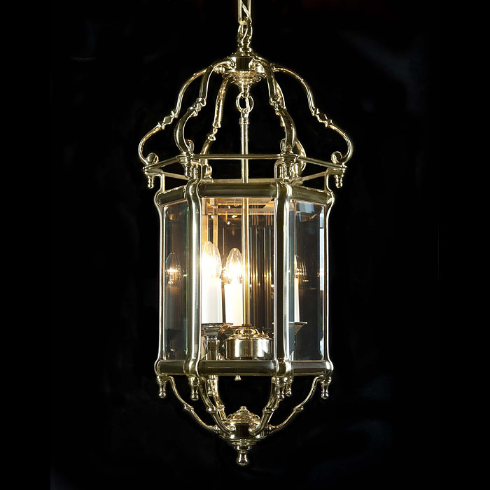 Georgian Baroque style 20th century brass lantern
