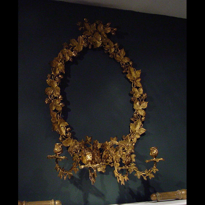 Antique Girandole Rococo Mirror Frame with Scrolling Branches 


