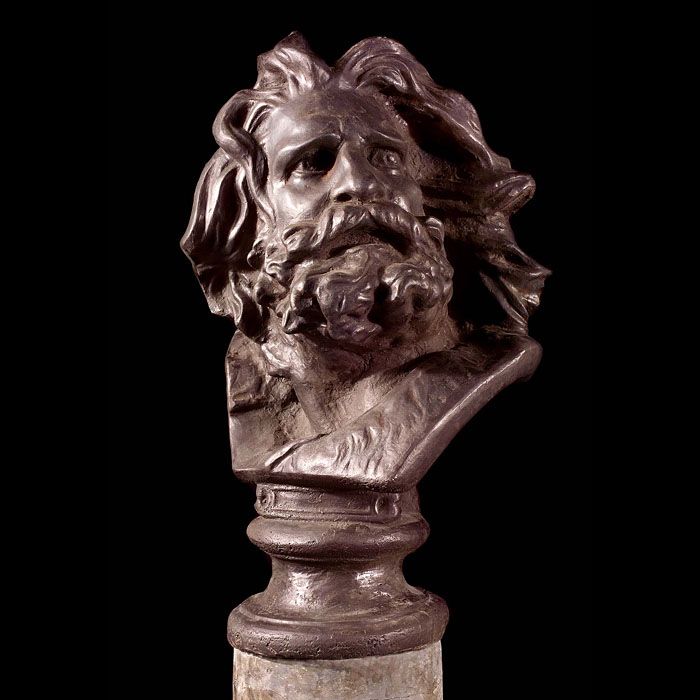  A cast iron bust of Laocoon   