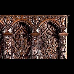 A Jacobean carved oak antique overmantel or headboard    